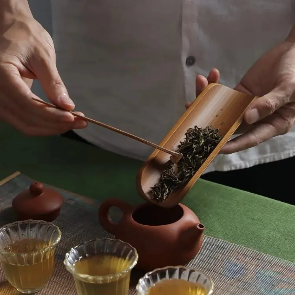 Natural Bamboo Tea Scoop Chinese Style Kung Fu Tea Set