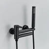 Matte Black Bathtub Faucet Swivel Spout Shower Faucet Wall Mounted Hot Cold Water Mixer For Bathroom Chrome Bath Shower Faucet 4