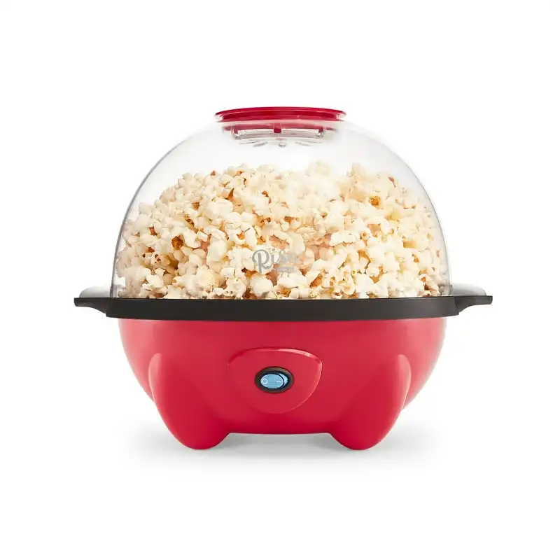 

qt. Stirring Popcorn Popper with Lid for Serving Bowl & Convenient Storage, 18 Cups – Red