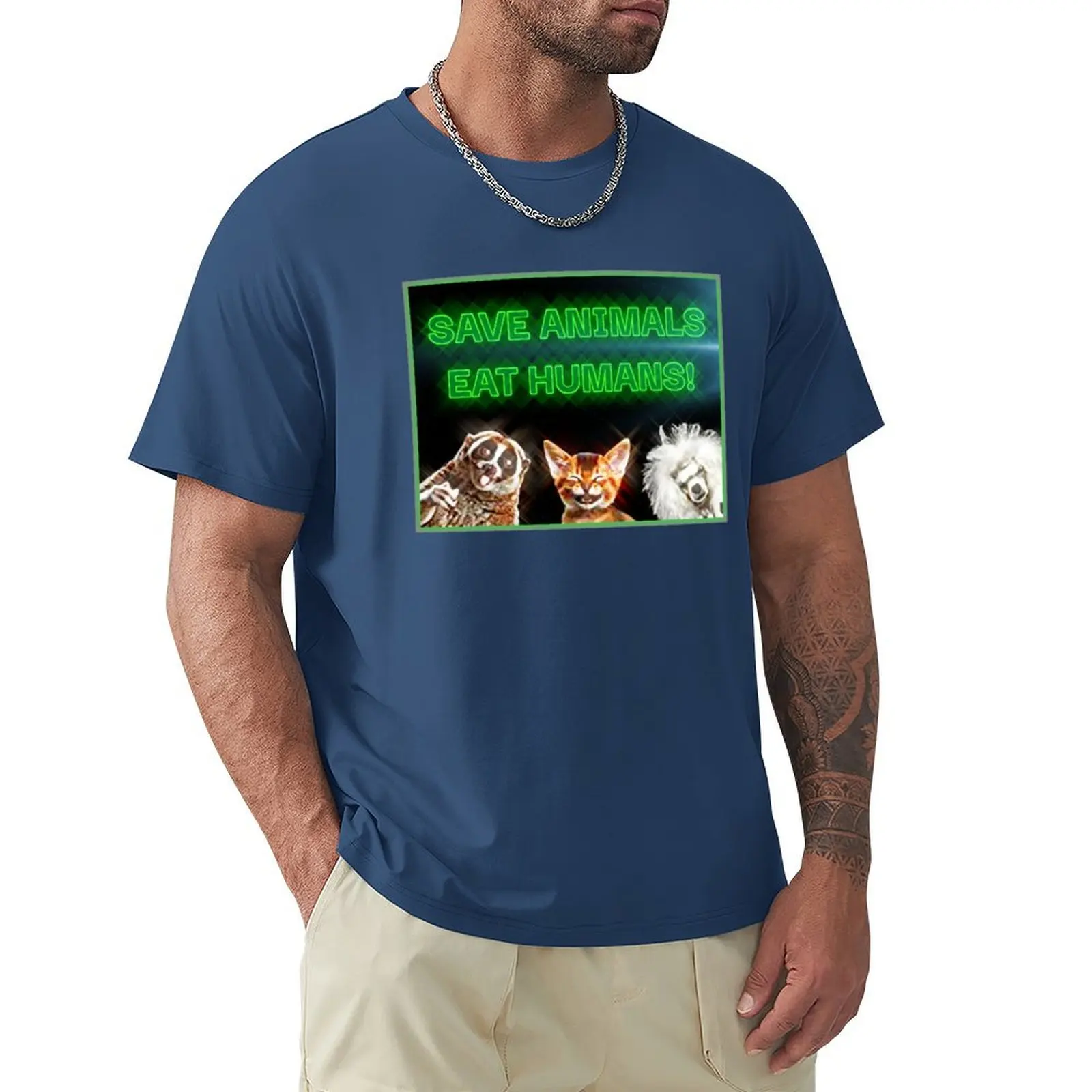 

Save Animals T-shirt oversizeds Short sleeve tee mens t shirts pack