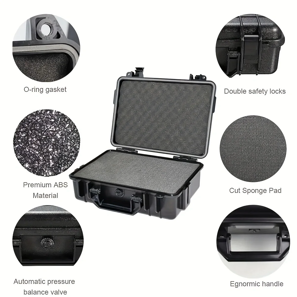 Hard Case Box Safety Storage Box Portable Tool Organizer Tool Equipment Case with Sponge Suitcase Kit