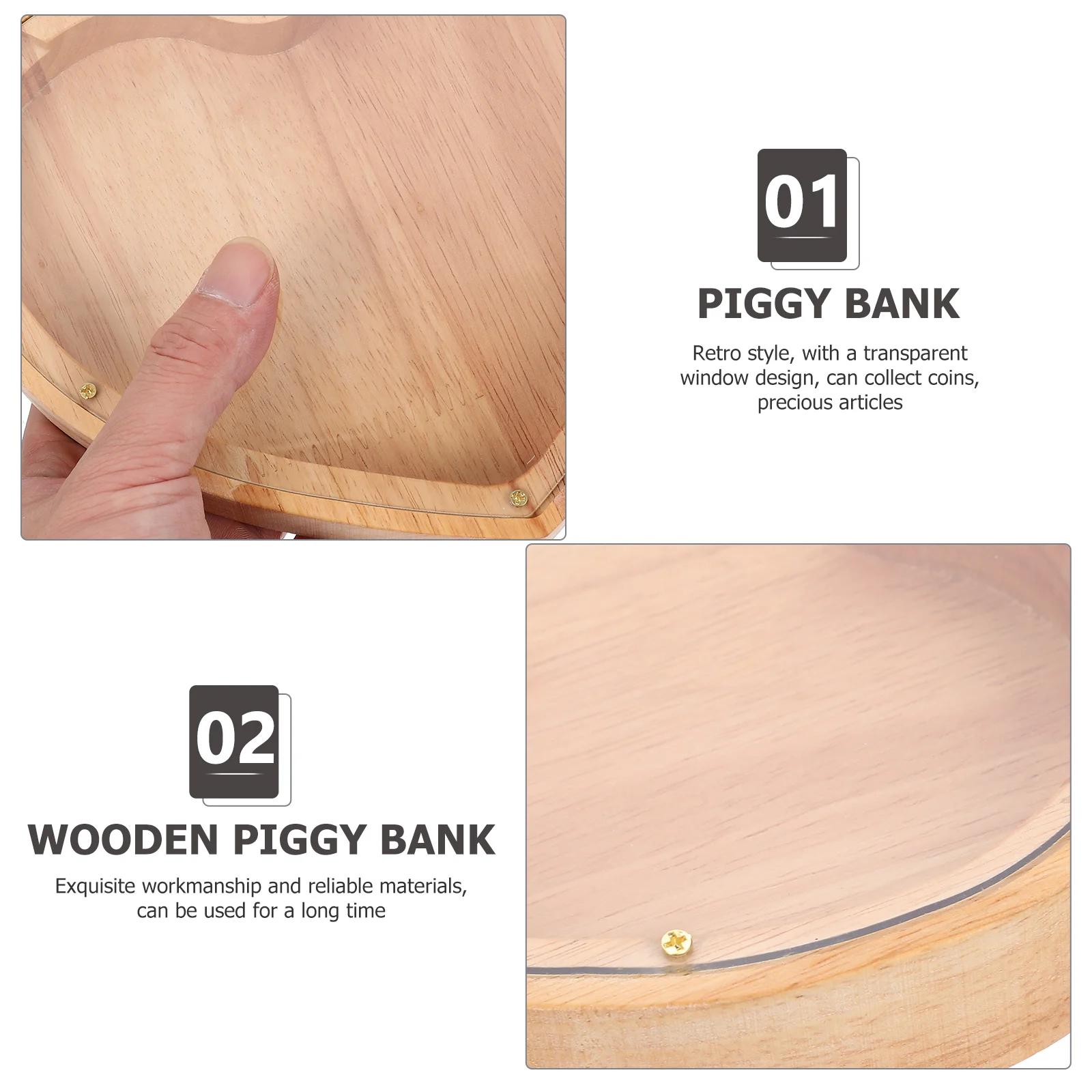 Love Piggy Bank Savings Wood Adult Craft Boy Adults Coin Wooden Boys Child Girls 5