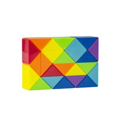 Colorful 3D Transformable Magic Cube Puzzle Toy Set - Educational Fidget Gift for Kids (24 - Pack) (24 sections)