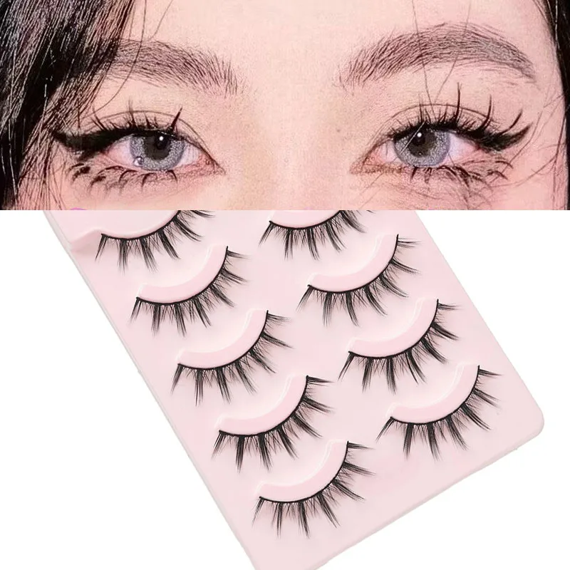 5pairs Hot Manga Lashes Naturally Cosplay False Eyelashes Fake Lash Korean Fashion Anime Lashes
