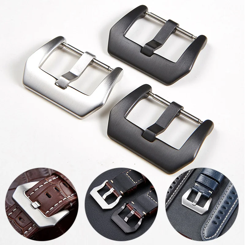 1pcs Stainless Steel Watch Strap Buckle Women Men Silver Gold Black Solid Metal Watchband Clasp 18mm 20mm 22mm 24mm Accessories