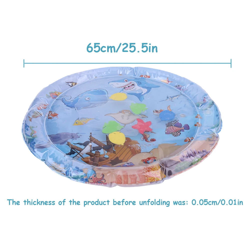 Extra Thick Aqua Interactive Cat Play Mat Floating Fish Cat Toys Cat Water Sensory Playmat Pet Cooling Mat for Running Water Fun