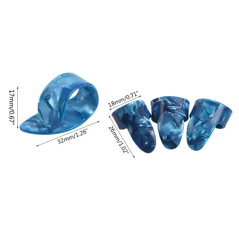 Guitar Picks 4 Pcs Guitar Finger Picks Fingertip Adjustable Plectrum Thumb Middle Finger for Acoustic Guitar Banjo Bass Ukulele