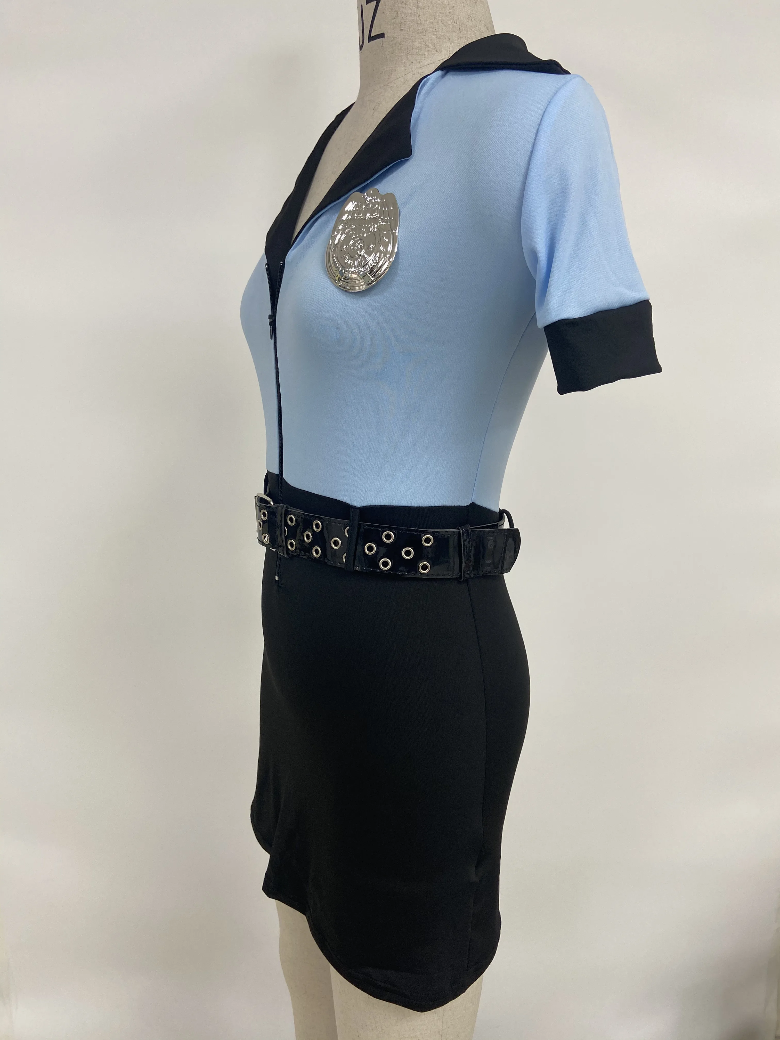 Comprar Disfraz de policía para mujer, disfraz de oficial de policía,  disfraz de Halloween, disfraz de fiesta temática, vestido elegante