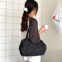 Nylon Women Barrel Shaped Shoulder Bag Student Commuter Daily Korean Style Handle Bag Summer Upscale Sweatproof Underarm Bag