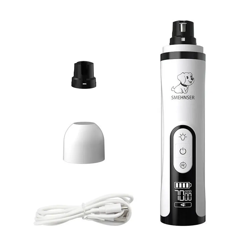 USB Rechargeable Pet Nail Grinder Nail Cutter LCD Screen Grooming Trimmer Electric LED Light Cat Pet Dogs Clippers Paws pet nail grinder