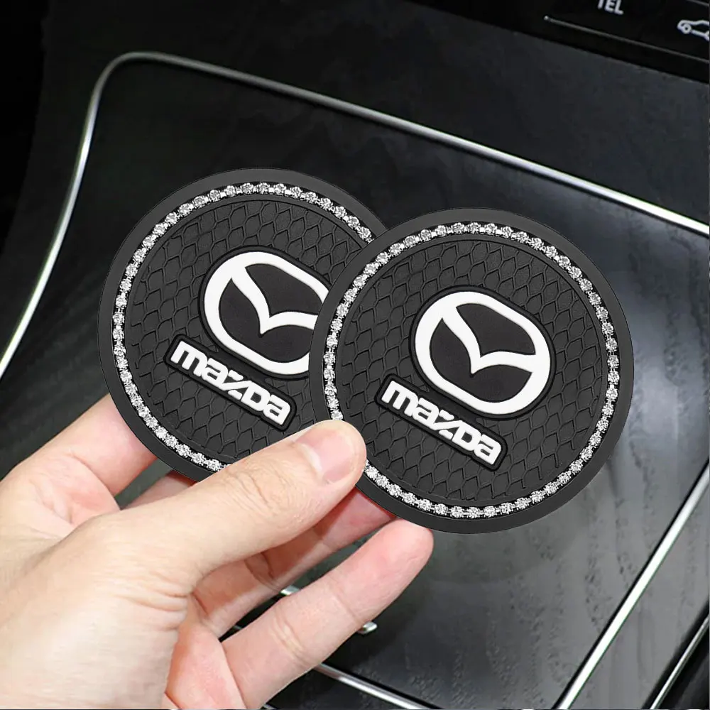 1/2Pcs Diamond Car Coaster Water Cup Slot Bottle Tappetino Antiscivolo Per Mazda 2 3 5 M5 Ms Cx-4 Cx-5 Cx6 M3 M6 Mx3 Mx5 Rx8 Atenza