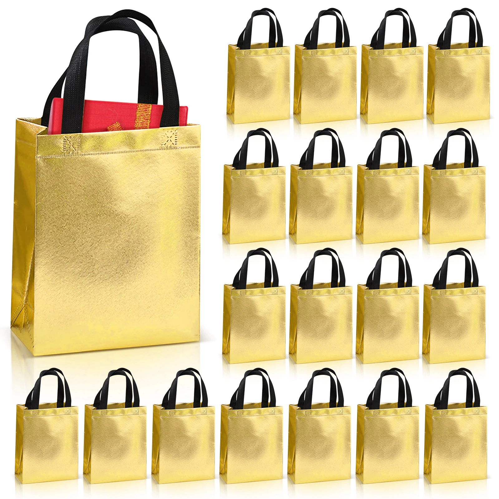 20pcs Aluminized Film Non-Woven Gift Tote Bags – Reusable Leak-Proof Shopping Bags for ... - SKU AFNB1919 - UGI Packaging