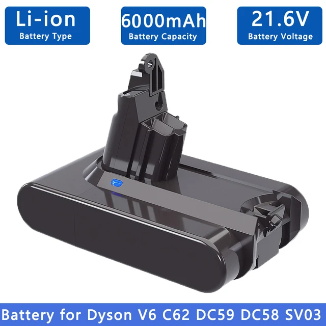 21.6V 2000mAh Li-ion Battery for Dyson V6 595 650 770 880 DC58 DC59 DC61  DC62 Animal DC72 Series Handheld Replacement Battery