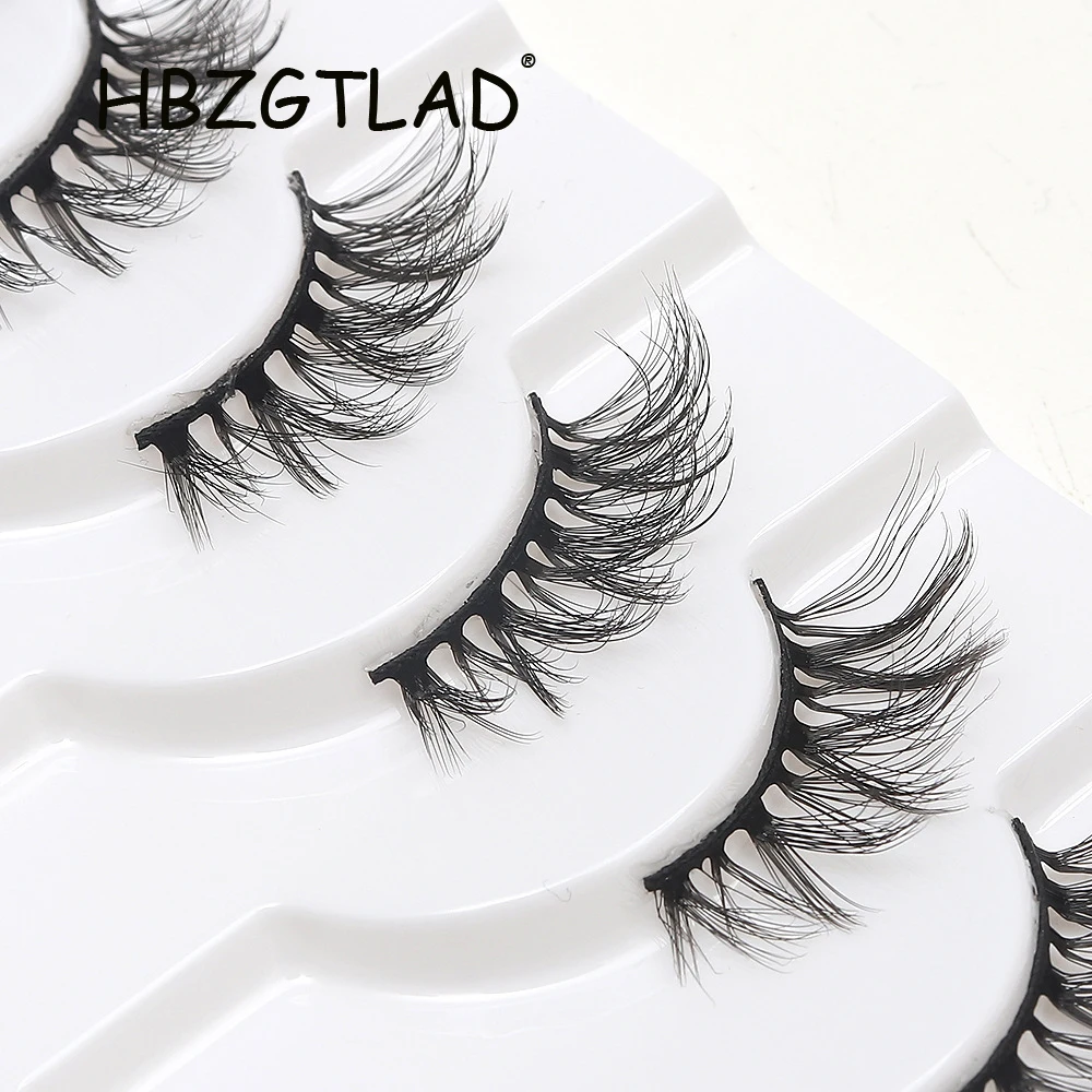 

Half Eey Lashes 10 Pairs New Faux Mink Lashes Natural False Eyelashes Wispy Fluffy Eyelash Extension Makeup Half Lashes Tool