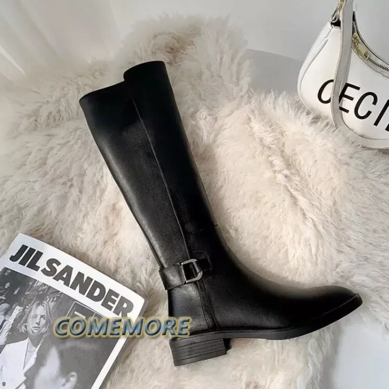 Botas-largas-de-cuero-de-dise-ador-para-mujer-zapatos-de-lujo-hasta-la ...