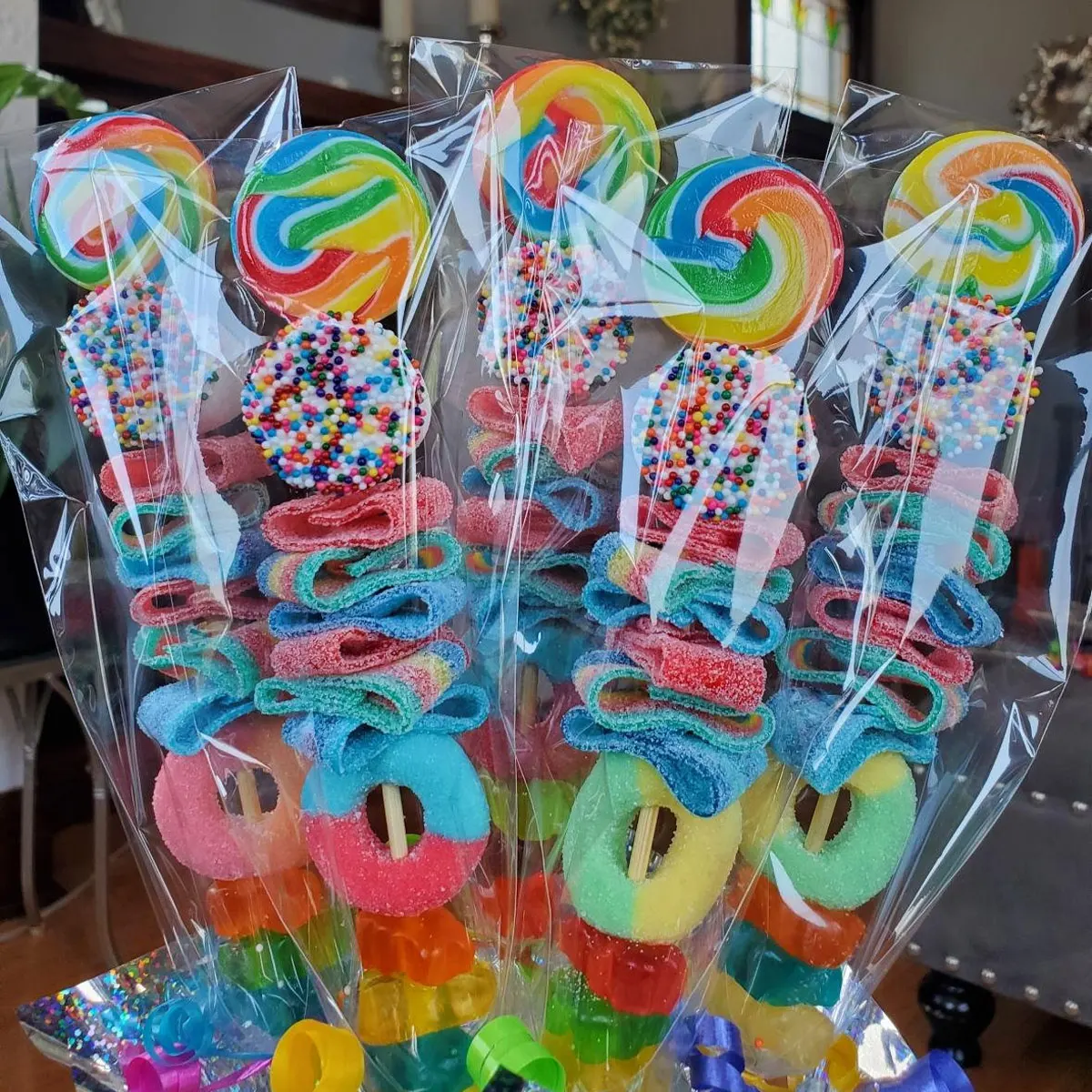 Bolsas de dulces transparentes rectangulares, decoración para