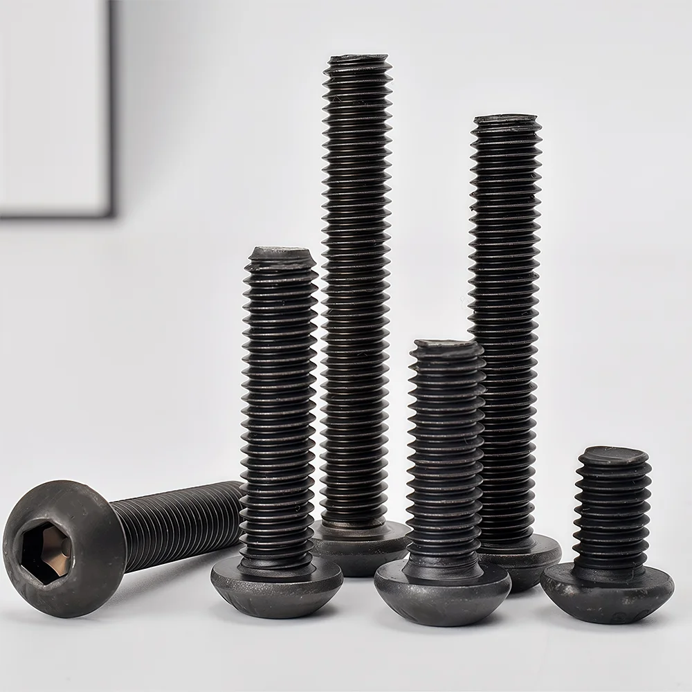 Hexagon Socket Head Screw 10-200pcs ISO7380 M2-M8 Black Grade 10.9 Steel Button Head Allen Bolt