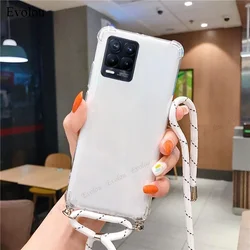 OPPO Find X9 Ultra Crossbody Necklace Shockproof Transparent Silicone Case - Find X9 Ultra (White black)