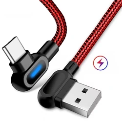 Durable 90 - Degree USB Type C Fast Charging Cable - 120W, Available in 1M & 2M Lengths - 2m (Red)