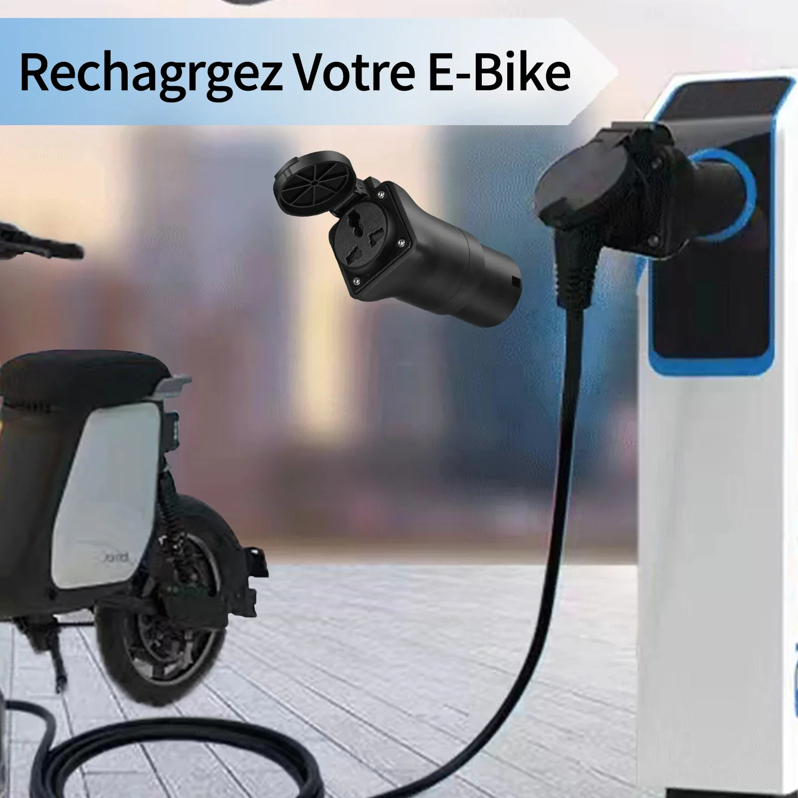 IEC26196 to AC 220V Adaptor for Type2 Charger or Charging Station 220V Discharger (Not for Type2 Car) ev charging adapter
