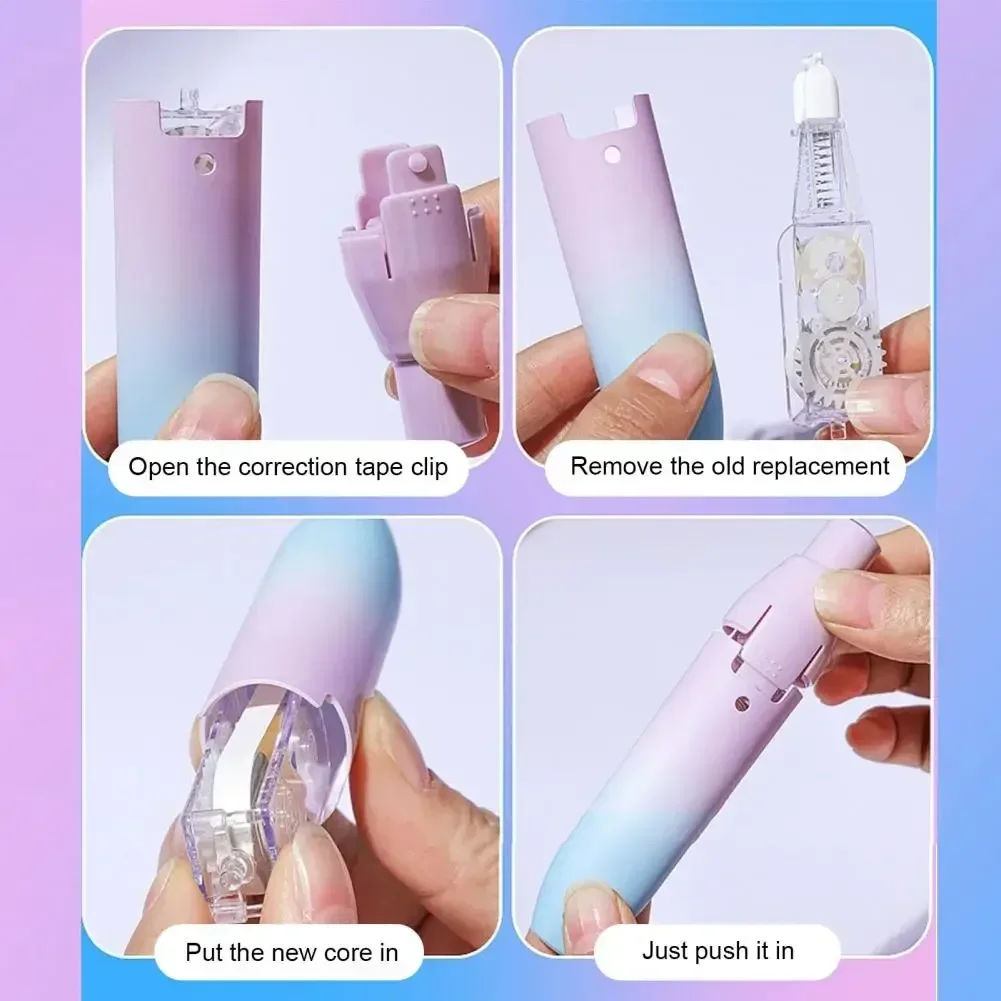 Portable Correction Tool Compact Push-type Correction Tape Pen Set For Home School Office Stationery Supplies For Students correction tape