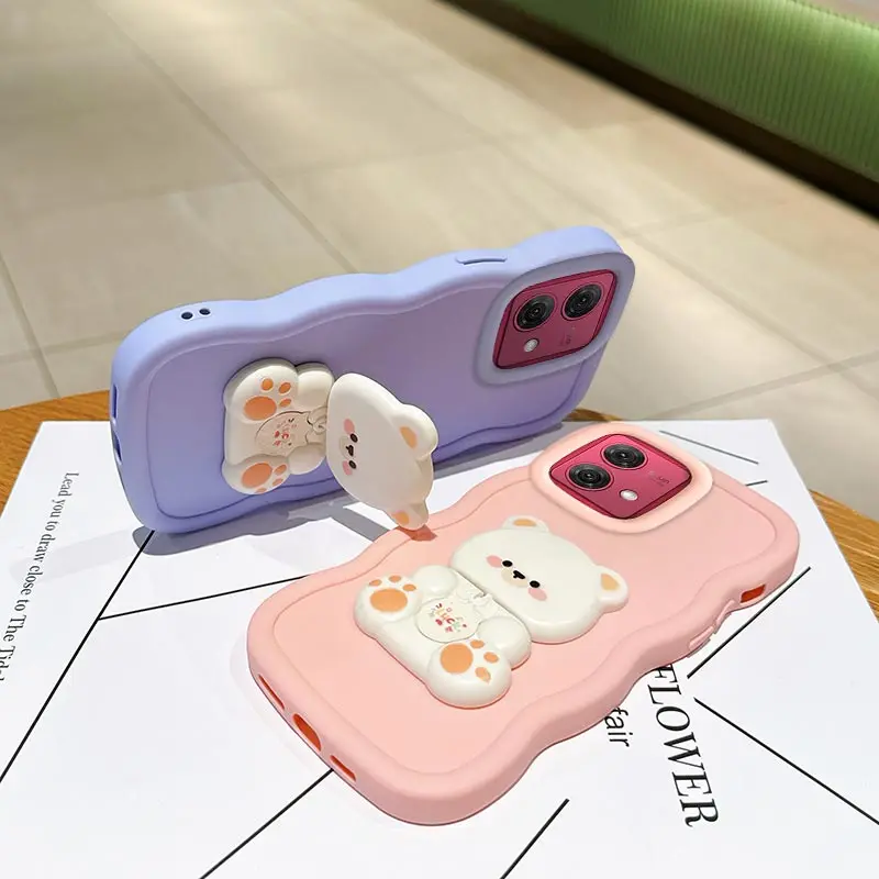 Wavy Shape Silicone Bracket Phone Case Cover