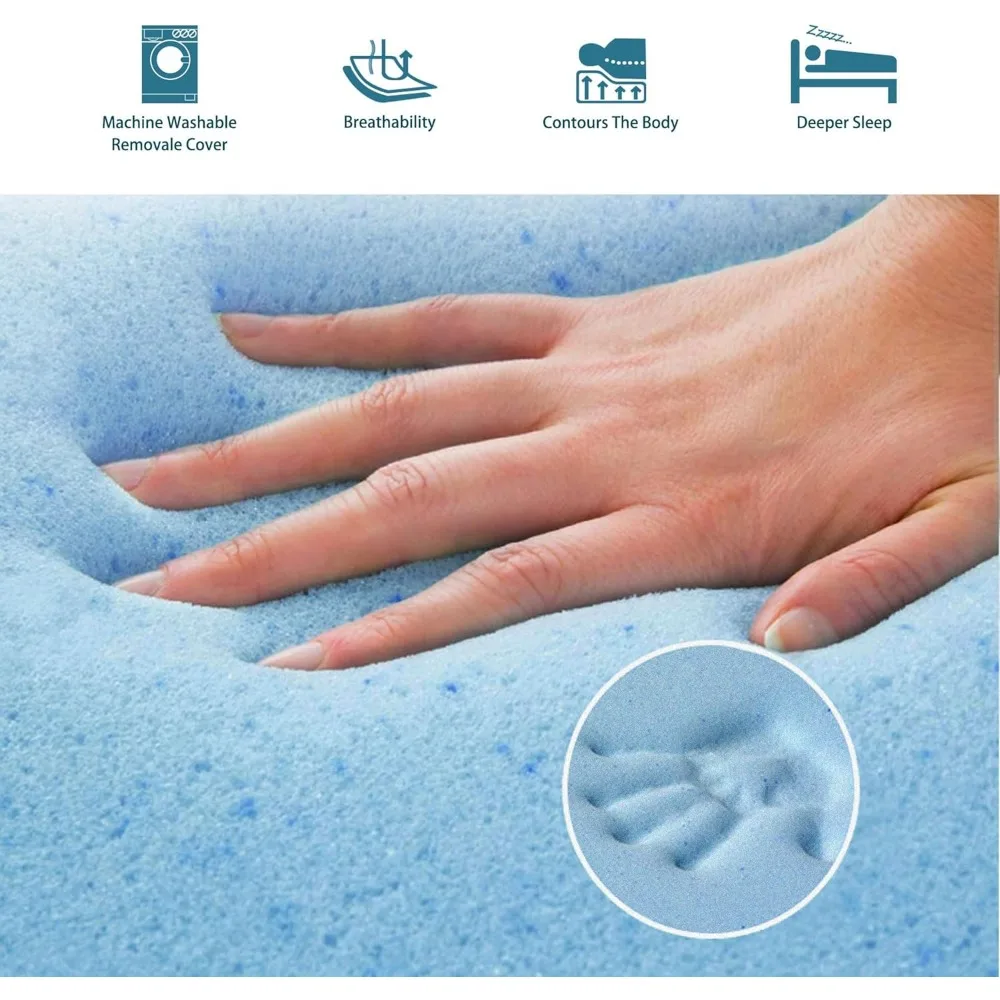 4.7 Inch Memory Foam Mattress Replacement with Washable Cover for Sleeper Sofa and Couch Beds 4