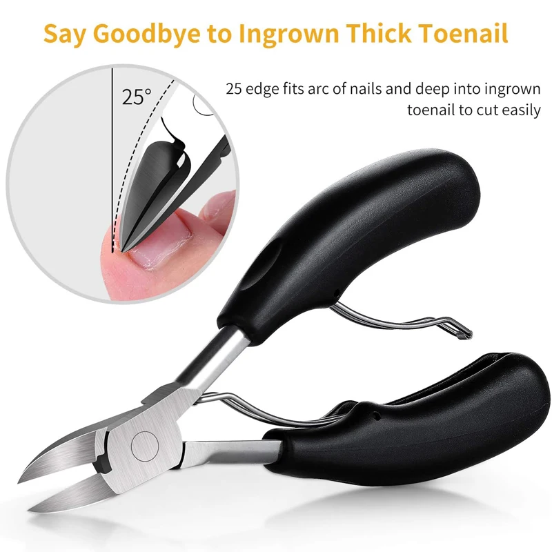 Podiatrist Toe Nail Clipper Thick & Ingrown Toe Nail Clippers For Men Seniors  Toenail Cutters Sharp Curved Blade Grooming Tool