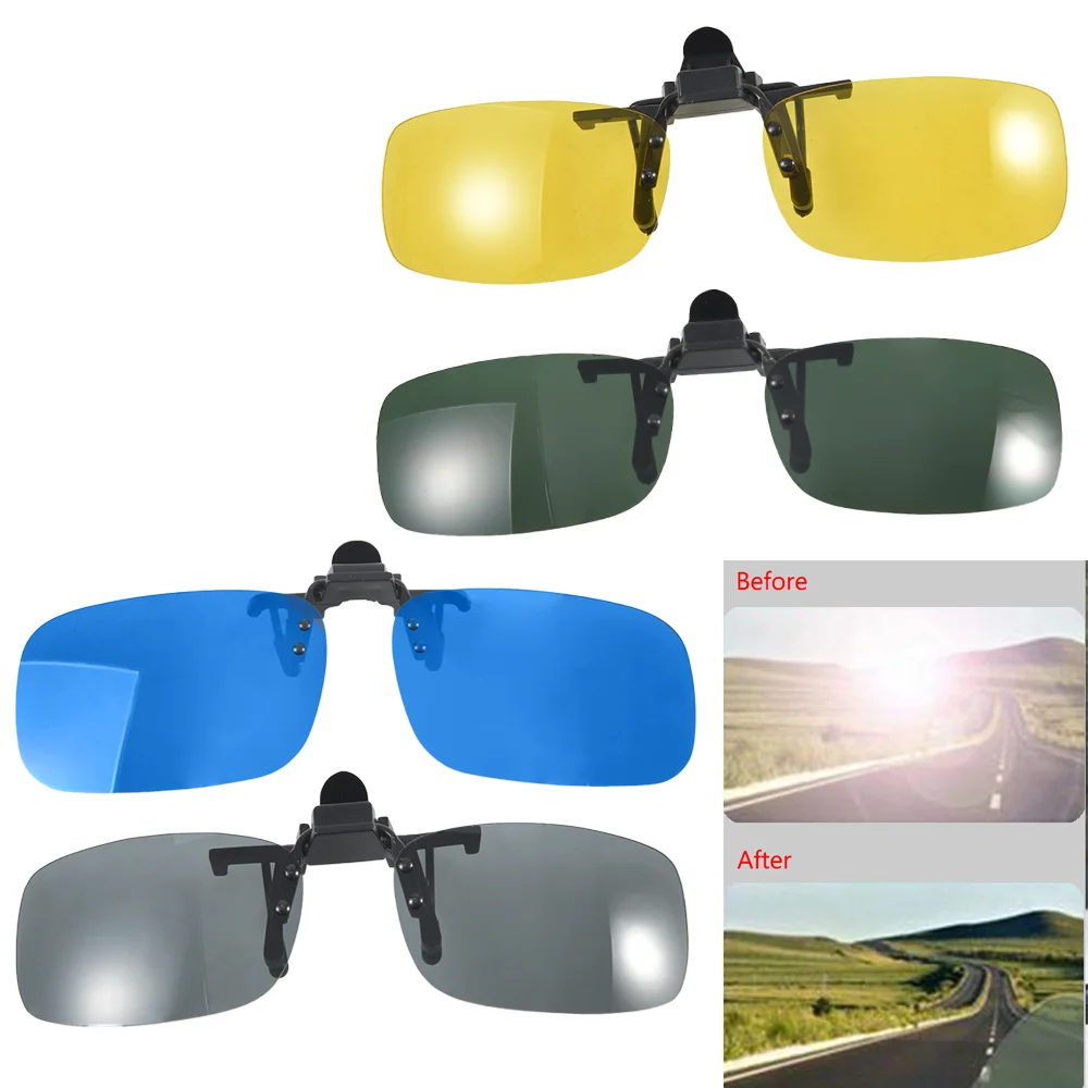 Car Driver Goggles Anti-UVA UVB Polarized Sun Glasses Driving Night Vision Lens Clip on Sunglasses Interior Sunglasses polarized sunglasses driving glasses