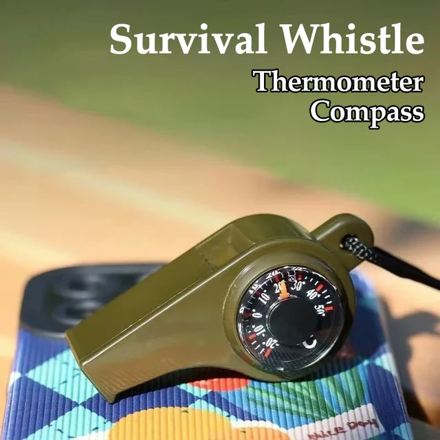 3-in-1 Survival Whistle – Compass, Thermometer & Outdoor Emergency Tool 1