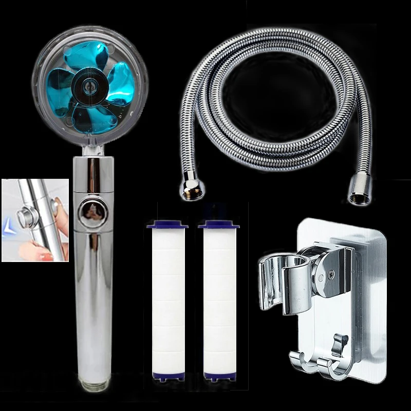 New High Pressure 360 Rotated Shower Head Set Bathroom Handheld