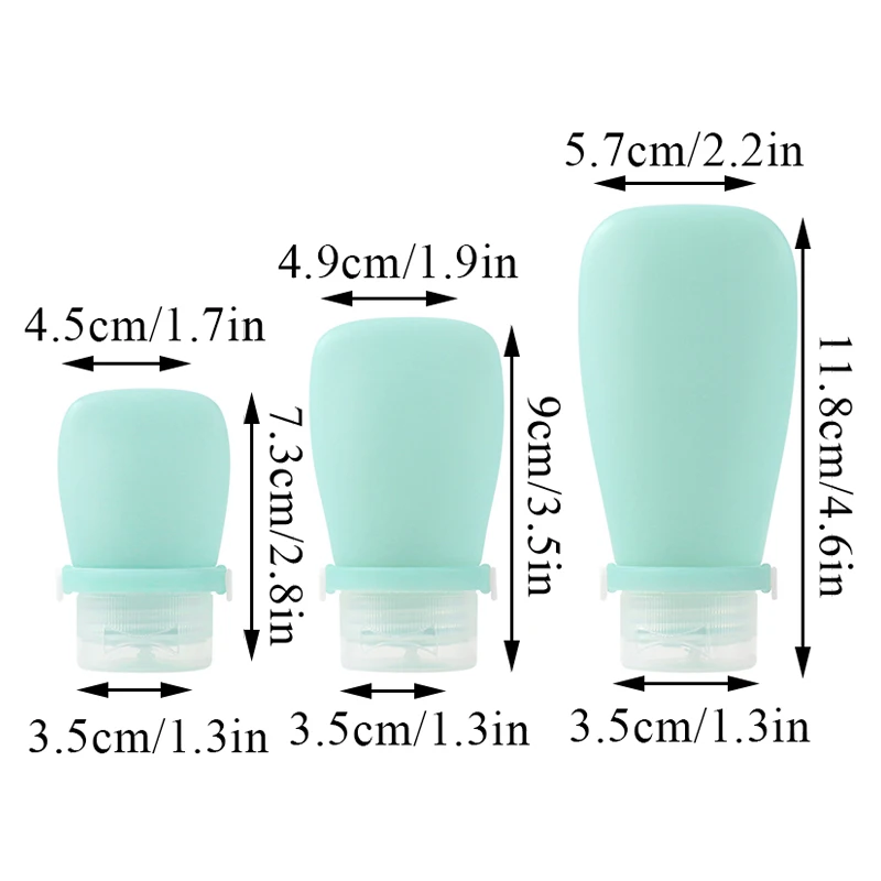 휴대용 실리콘 여행 리필 병, 샴푸 바디 워시 에멀젼 병, 야외 여행 용기 액세서리, 30 ml, 60 ml, 90ml