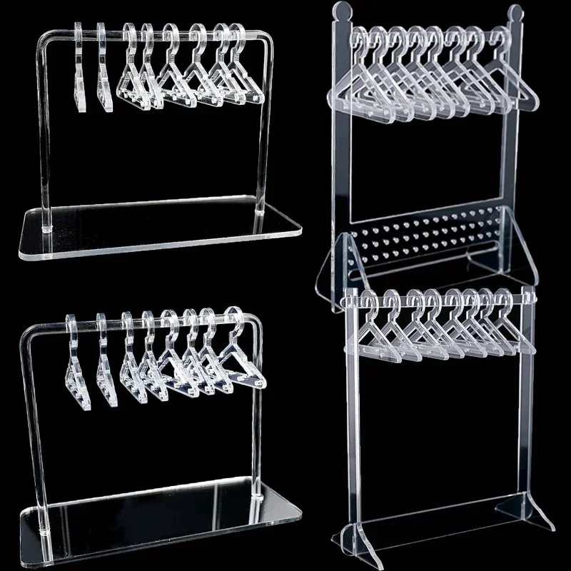 8Pcs Hangers Creative Earring Display Clear Acrylic Organizer Stand Showcase Ear Stud Hanger Shape Tabletop Jewelry Storage Rack