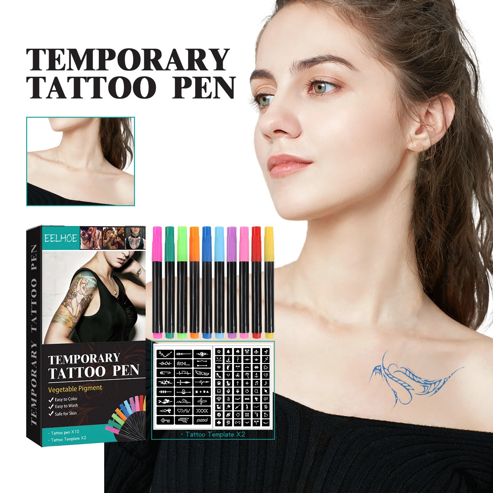 10 Colors Temporary Tattoo Face Body Painting Pen Pigment Non Toxic Waterproof Party Art Festival Cosplay Halloween Make Up Tool 3