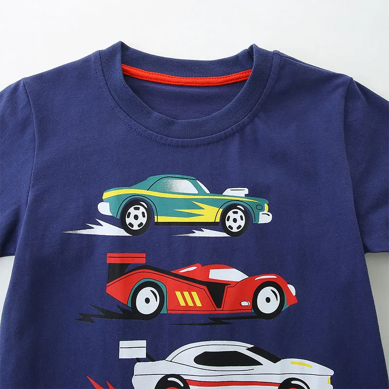 Fashion Kids Clothes Summer New Toddler Boys Cartoon Vehicles Cars T Shirts Children's Clothing