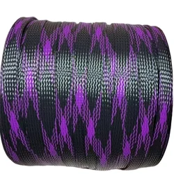 100m Nylon Braided Mesh Tube - Colorful Anti - Wear Protective Netting - 12MM (Purple and black)