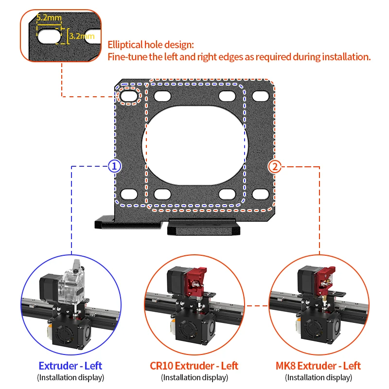 Diy Acessórios da Impressora 3d Atualização Ender3 Extrusora de Curto Alcance Kit Suporte Compatível com Mgn12h Trilho Linear para Ender3 v2 - Imagem 2