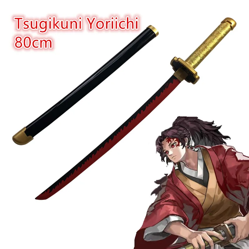 Anime Madeira Espada Arma, Tsugikuni, Yoriichi, Kimetsu não Yaiba, Cosplay  1:1, Faca Ninja, 80cm - AliExpress