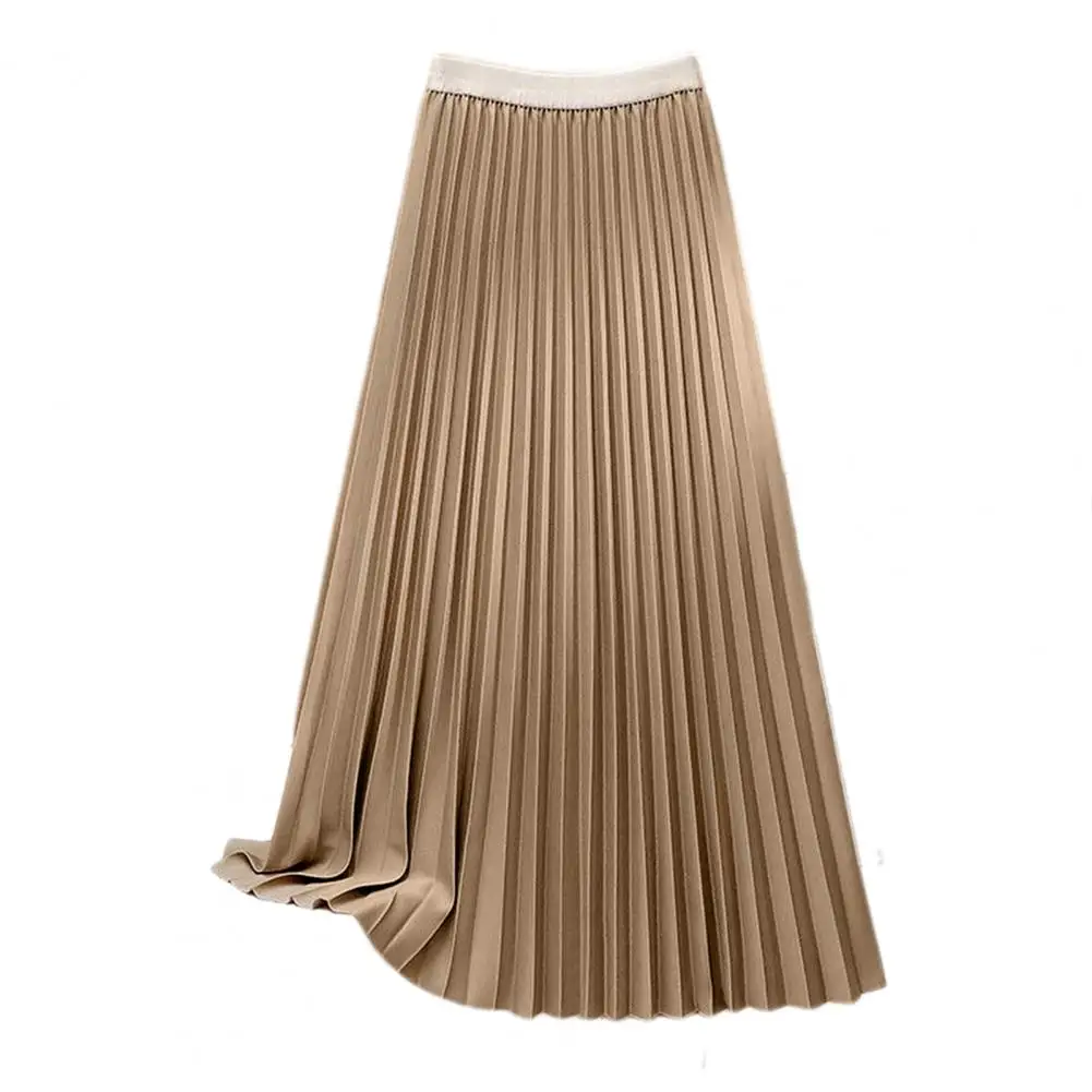Women's Fashion Wear Pleated Diagonal Collar Tight Waist Skirts