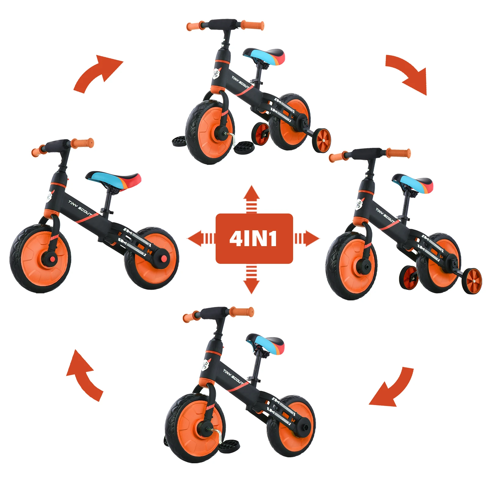 UBRAVOO Tiny Scout 4-in-1 Balance Bike for Kids