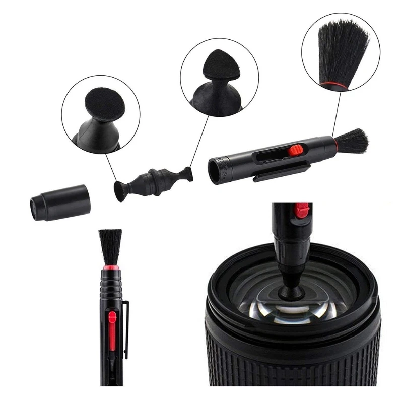 6 em 1 kit de limpeza da câmera, ferramenta de limpeza profissional da lente dslr com saco de armazenamento portátil para teclados da lente do sensor do ccd