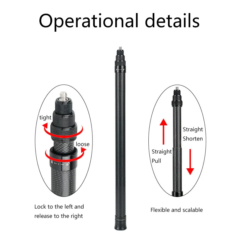 Invisible Selfie Stick For Insta360 X4/Insta360 X3/Action/Gopro Carbon Fiber 3M Invisible Extended Edition Selfie Stick