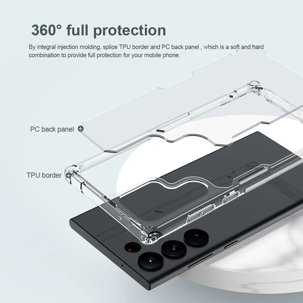 Nillkin Tpu Case Voor Samsung Galaxy S23 Ultra S22 Ultra A54 S23, Tpu + Pc Anti-Drop Schokbestendig Hoesje Met Airbag Hoeken