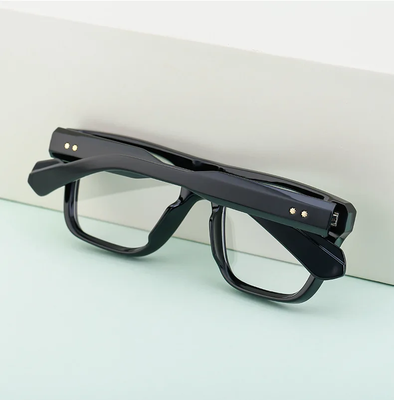 Acetat Rechteck Mode Transparent Männer Und Frauen Vollrand Optische Brillen Rahmen Mit Federscharnier Für Verschreibungspflichtige Linse – Detail 10