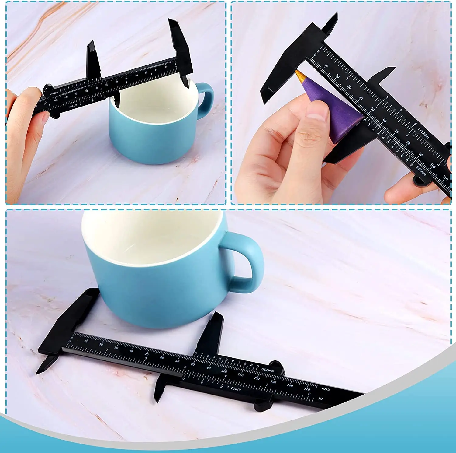 Tragbare 150MM Kunststoff Augenbraue Mess Messschieber Tattoo Sattel Lineal Kunststoff Permanent Make-Up Messung Werkzeuge – Detail 9