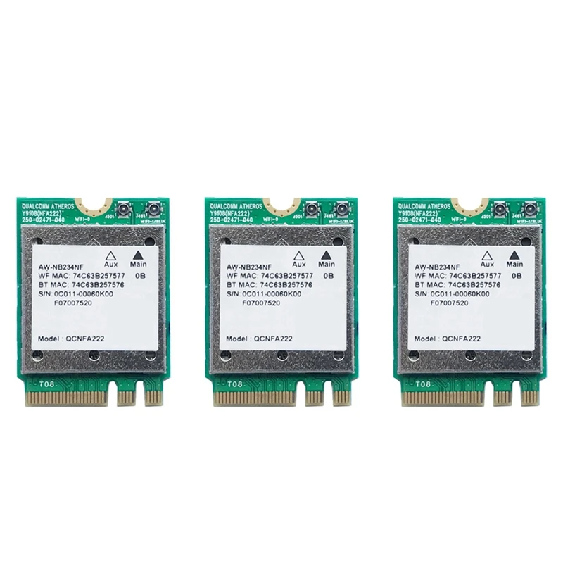 

Беспроводная Bluetooth-карта 3X QCNFA222 AW-NB234NF 802.11A/B/G/N 2,4 ГГц 5 ГГц WIFI + BT 4,0 NGFF Wlan