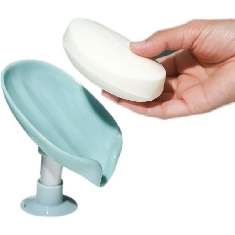 Self-Draining Soap Holder with Suction Non-Slip Waterproof Bar Soap Storage Tray Soap Saver for Bathroom Kitchen Sink Countertop