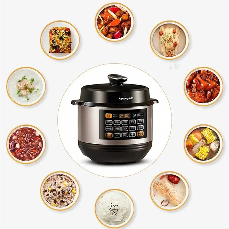 Joyoung Pressure Cooker 6 Liters Rice Cooker Intelligent Electric Pressure Cooker 2 Inner Pots One-key Operation on Large Screen 5