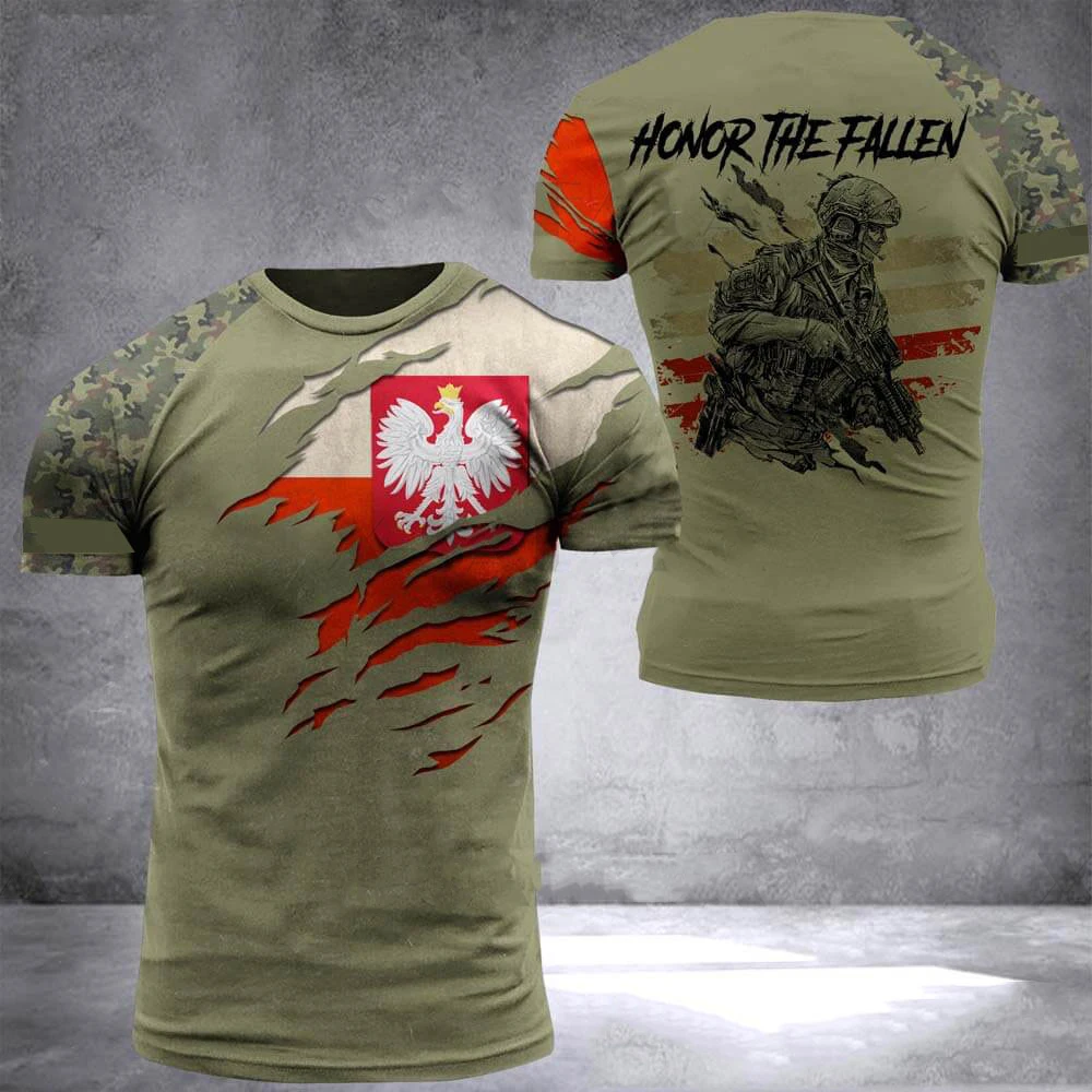 2023 Poland Men's T Shirt Poland Soldier-army-veteran Country Flag 3d Printed High Quality T-shirt Summer O-neck Men Tees - AliExpress