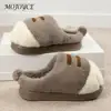 3D Cat Paw Plush Slippers Flat Thermal Slippers Comfortable Fluffy Home Slippers Furry Paw Couple Slippers for Indoor Bedroom 4